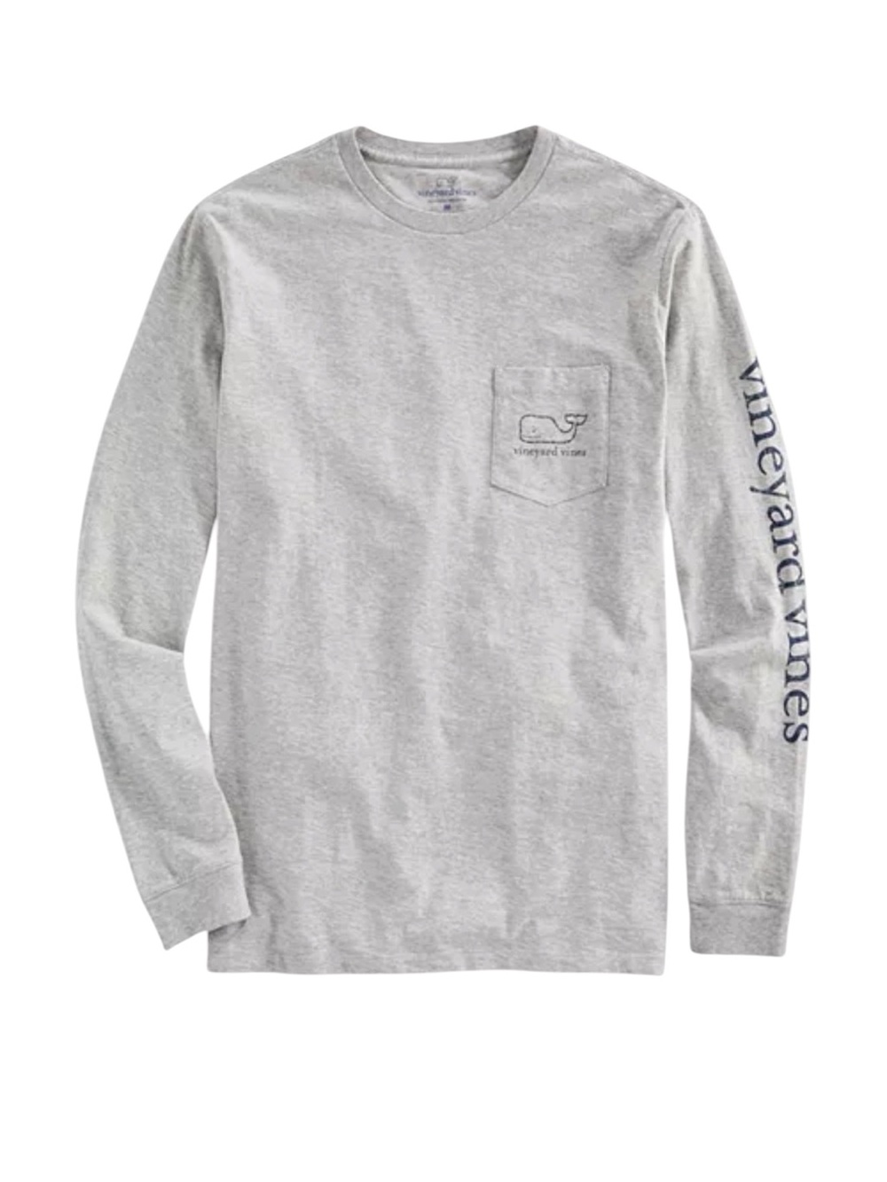 Vineyard Vines Men's Gray Long Sleeve Crew Neck Pocket Whale Logo T-Shirt XL